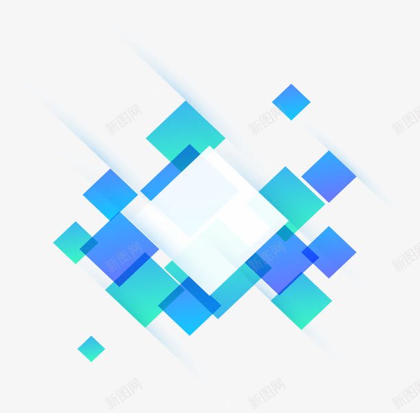 艺术感蓝色方块标题框png免抠素材_新图网 https://ixintu.com 几何标题框 艺术 艺术感 蓝色方块