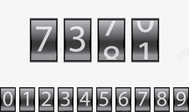 数字计数器插图矢量图ai免抠素材_新图网 https://ixintu.com 数字 数字计数器 矢量图