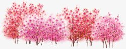 春季粉红色树林风景素材