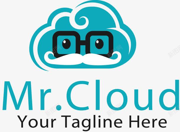 蓝色戴眼镜的云朵图图标png_新图网 https://ixintu.com LOGO设计 logo在线生成 logo生成器 云 云logo 云朵 云朵LOGO 云朵logo 企业商标 创意云朵 图标 矢量云朵 精美云朵