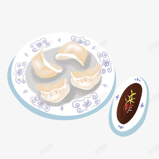 中国风水彩饺子图png免抠素材_新图网 https://ixintu.com 中国风 卡通手绘 古风 团圆饭 美味 美食 食物