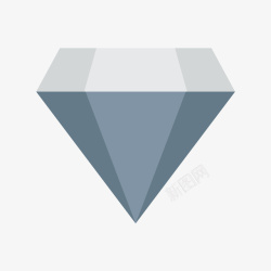 灰色扁平化几何钻石元素矢量图素材