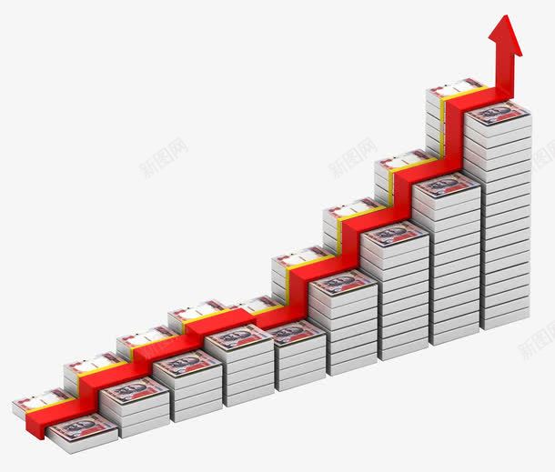 晋升阶梯png免抠素材_新图网 https://ixintu.com 晋升 晋升阶梯 箭头 纸币 阶梯