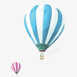 蓝色粉色降落伞高清图片