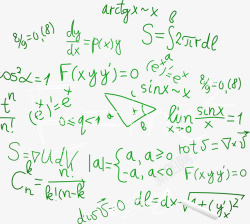 卡通绿色化学方程式矢量图素材