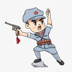 卡通小红军素材