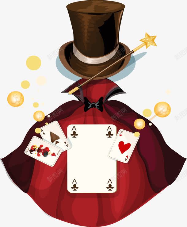 魔术师斗篷png免抠素材_新图网 https://ixintu.com 变魔术 扑克牌 斗篷 魔术师