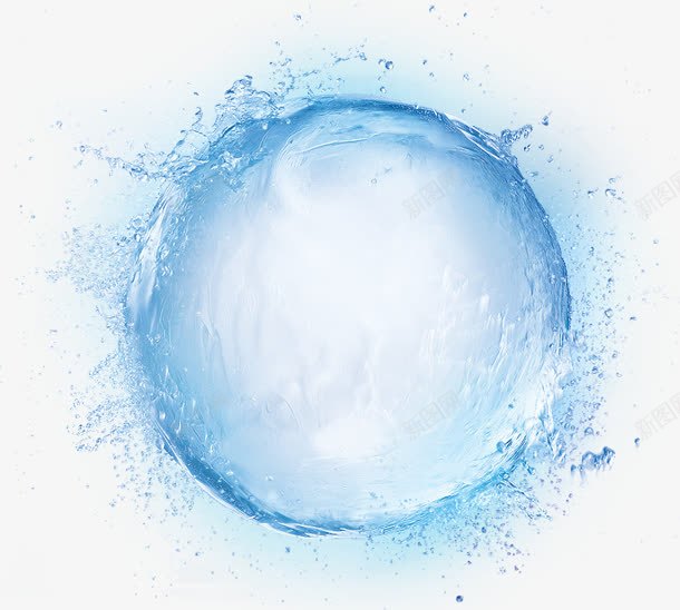蓝色透明水球震动png免抠素材_新图网 https://ixintu.com 水球 蓝色 透明 震动