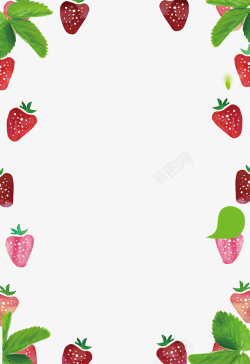 有机草莓水果草莓边框高清图片