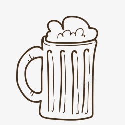 卡通素描啤酒杯矢量图素材