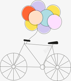 卡通自行车气球矢量图素材