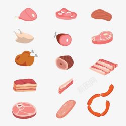 卡通肉片肉类食品高清图片