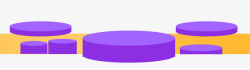 圆柱几何石膏图形紫色几何圆柱图形高清图片
