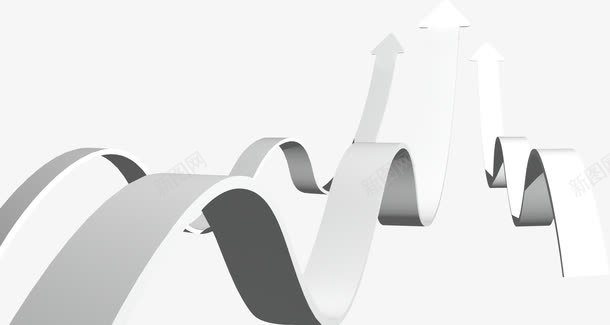 白色弯曲立体箭头png免抠素材_新图网 https://ixintu.com 向上 商务 弯曲 白色 立体 箭头 设计 趋势