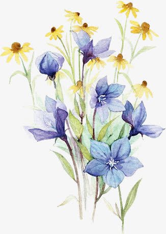 蓝色花朵植物花朵手绘花朵png免抠素材_新图网 https://ixintu.com 手绘 植物 花朵 蓝色