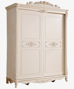 白色烤漆欧式木质收纳移门衣柜高清图片