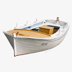 汽船白色简约装饰木船高清图片