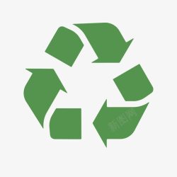 可循环利用绿色简约保护环境可回收标志卡通高清图片