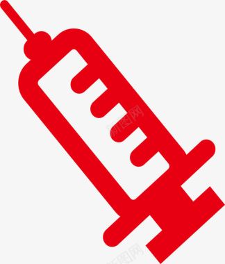 红色注射器图标图标