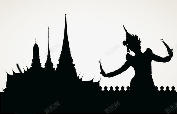 泰国风情美女欢迎你png免抠素材_新图网 https://ixintu.com 佛堂 泰国建筑 泰国花纹 美女 舞蹈