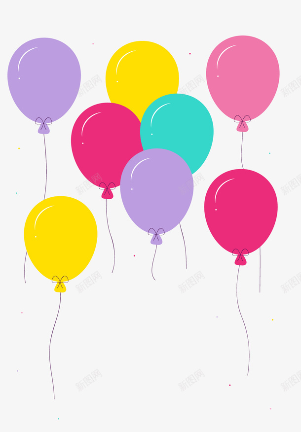 卡通彩色气球png免抠素材_新图网 https://ixintu.com 卡通气球 彩色气球 活动气球 漂浮气球 背景装饰