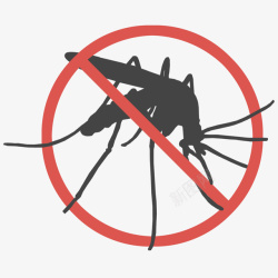 预防疾病海报简约圆形禁止蚊子控制疾病图标免高清图片