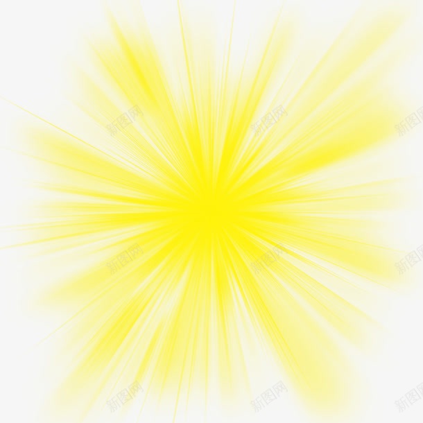 黄色创意放射性光效png免抠素材_新图网 https://ixintu.com 创意 放射性 黄色