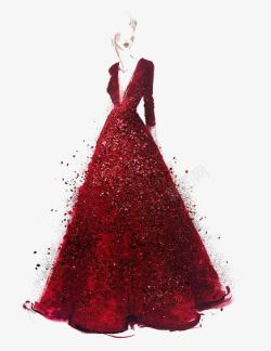 长裙模特红色长裙高清图片