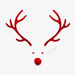 颜色圣诞节小鹿角鹿脸高清图片