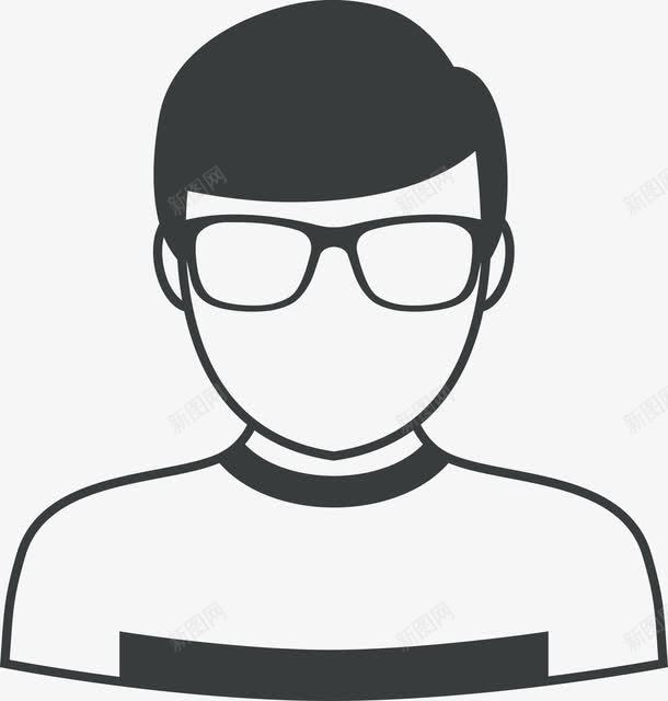 黑色戴眼镜的男人png免抠素材_新图网 https://ixintu.com 人物 卡通人物 卡通男人 学生 戴眼镜 手绘男人 男人 男人人物 男人头像 男人手绘 男孩