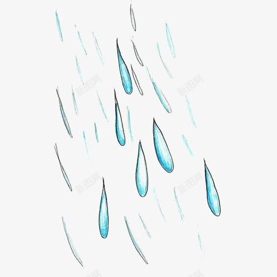 水彩雨滴png免抠素材_新图网 https://ixintu.com 下雨 创意 卡通雨滴 水滴 水滴印花 蓝色雨点
