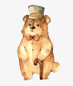 绅士礼帽小熊先生怎么了高清图片