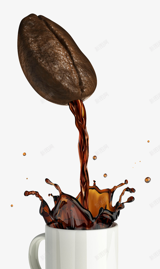 手绘创意咖啡豆png免抠素材_新图网 https://ixintu.com 倒咖啡 创意手绘 咖啡 咖啡果实 咖啡豆 干果 杯子 饮料 饮料源材料