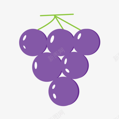 扁平化葡萄矢量图图标图标