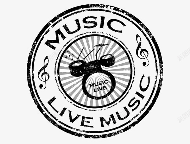摇滚乐队logo图标png_新图网 https://ixintu.com 复古logo 摇滚乐队logo 架子鼓装饰 标志 标识