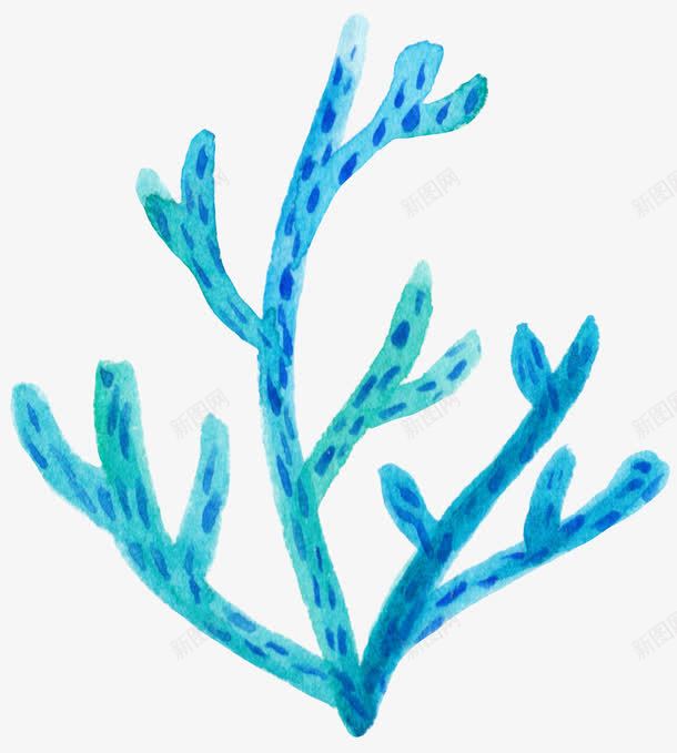 水草png免抠素材_新图网 https://ixintu.com 手绘 水彩 水草 海洋