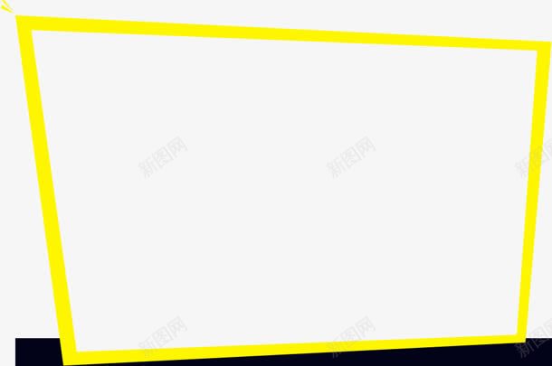 黄色几何体边框png免抠素材_新图网 https://ixintu.com 几何体 素材 边框 黄色