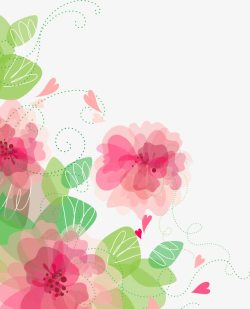 春天手绘粉色花朵装饰素材