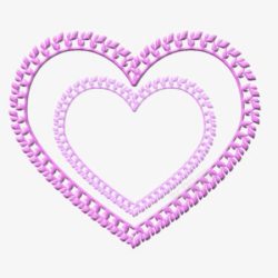 浪漫相框两个紫色的心高清图片