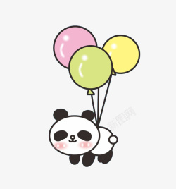 小熊猫卡通带气球的小熊猫高清图片