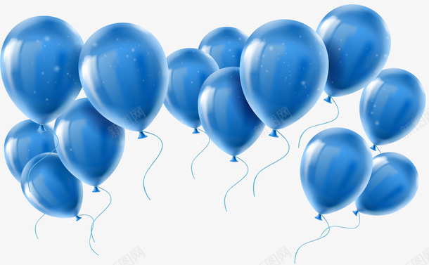 蓝色气球矢量图ai免抠素材_新图网 https://ixintu.com 3D PNG免抠图下载 国庆节 气氛 气球墙 矢量图 节日 装饰