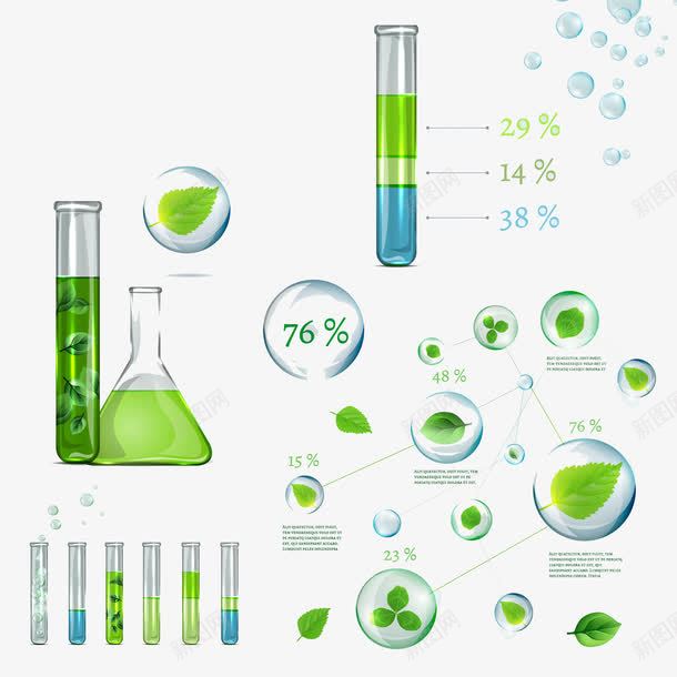 绿色生物泡泡图表png免抠素材_新图网 https://ixintu.com 养颜 化妆品素材 有机生物 氧 水分子 生态 生物 生物元素 细胞 绿色 补水