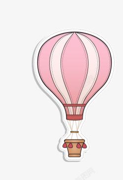 粉色卡通热气球素材