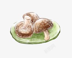 食材香菇手绘食材菌类香菇高清图片