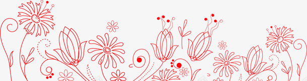红色简约线条花丛png免抠素材_新图网 https://ixintu.com 春天 春季 春暖花开 线条花丛 美丽花朵 装饰图案 鲜花