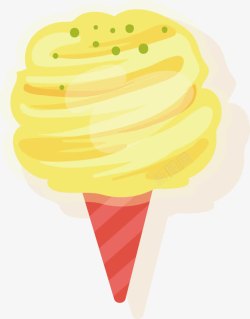 黄色吊装机零食的棉花糖云朵高清图片