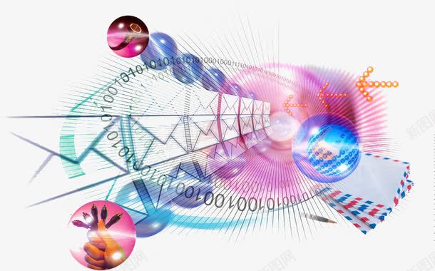 充满科技感的png免抠素材_新图网 https://ixintu.com 信封 信息 光圈 数字 科技 素材 邮件