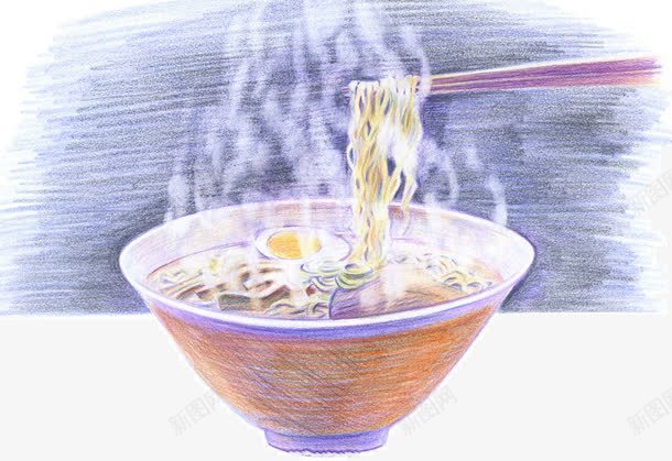 手绘美食png免抠素材_新图网 https://ixintu.com 手绘 手绘美食 方便面 煮面 绘画 美术