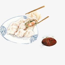 三鲜水饺手工水饺手绘画片高清图片