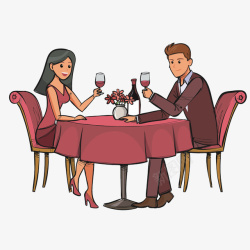 约会吃饭喝酒共度烛光晚餐的情侣高清图片
